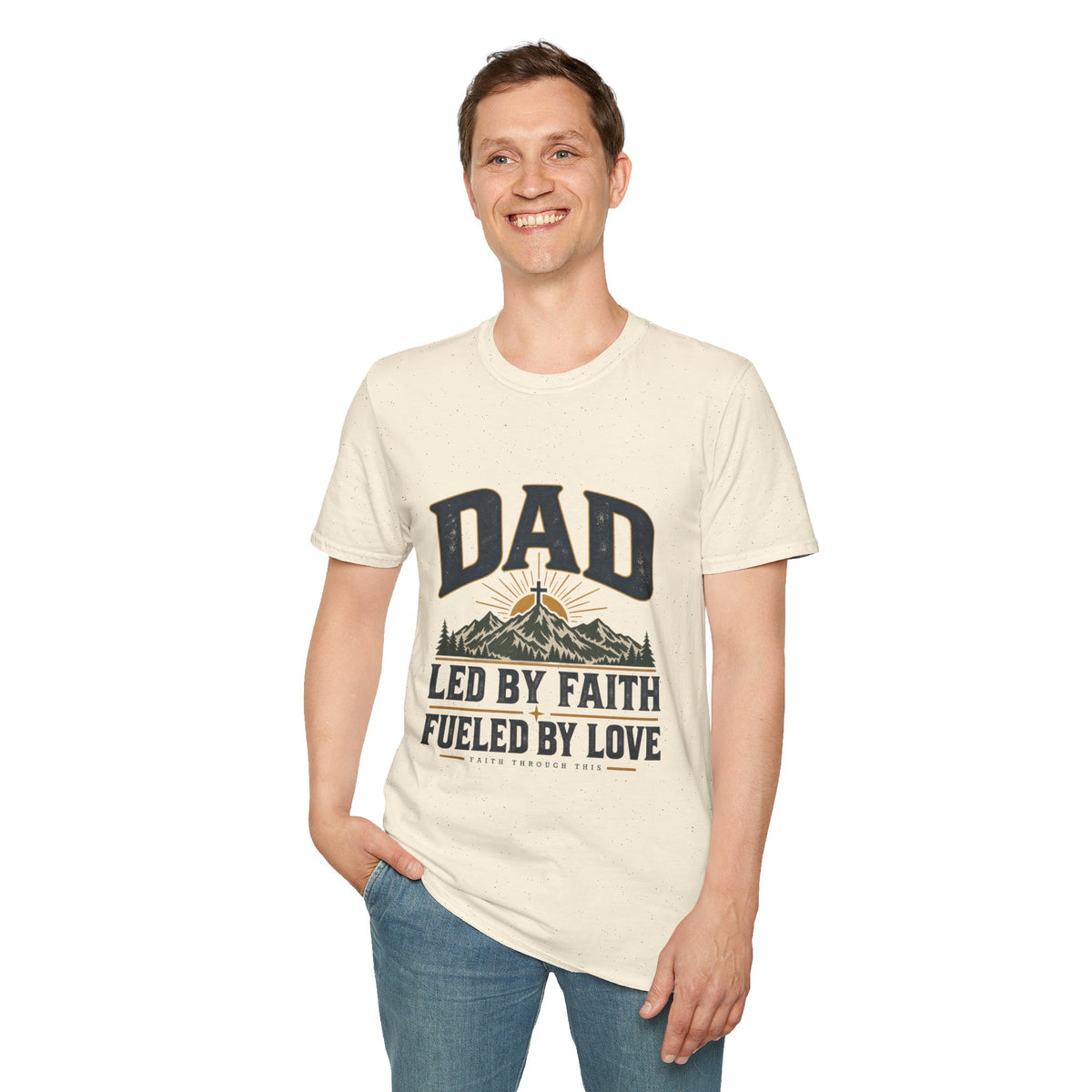Dad T-Shirt - "Led by Faith, Fueled by Love" Christian Dad Tee