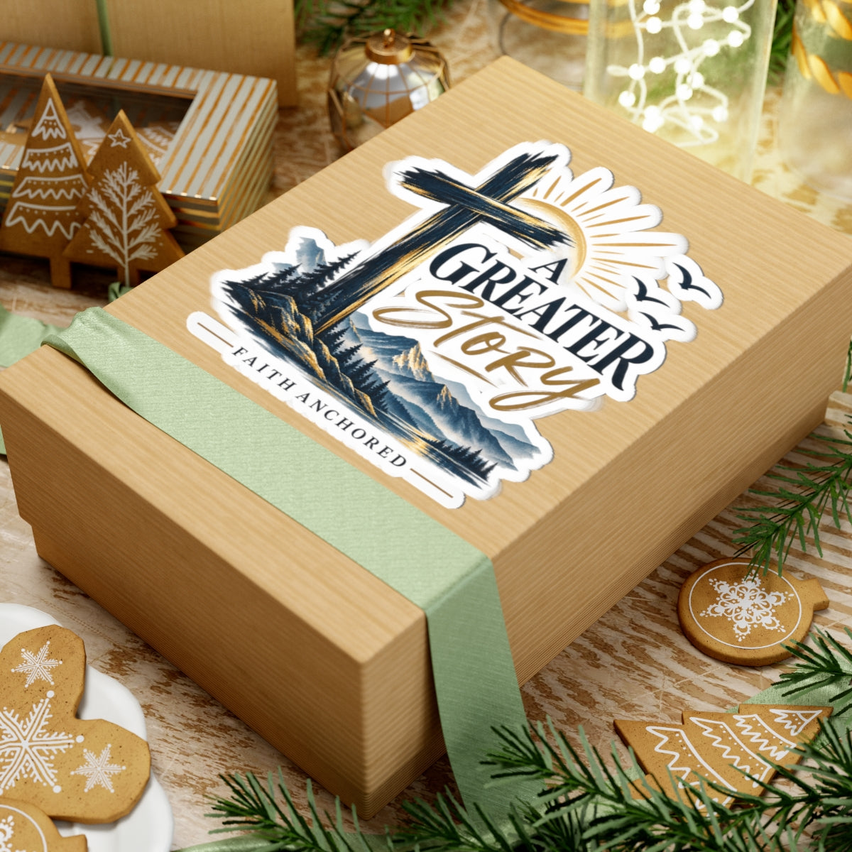 Faith Anchored 'A Greater Story' Kiss-Cut Sticker