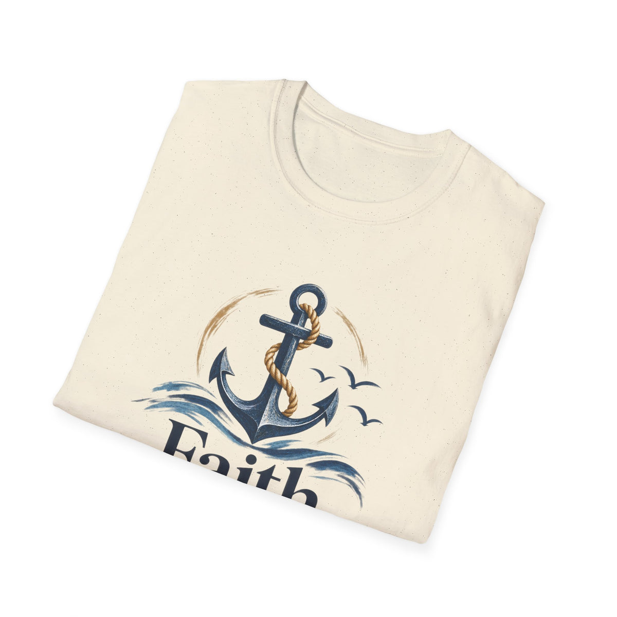 Faith Anchored T-Shirt — "Faith Anchored" Anchor & Waves Christian Tee