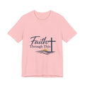 Faith Through This T-Shirt — Christian Cross & Sunrise Inspirational Tee