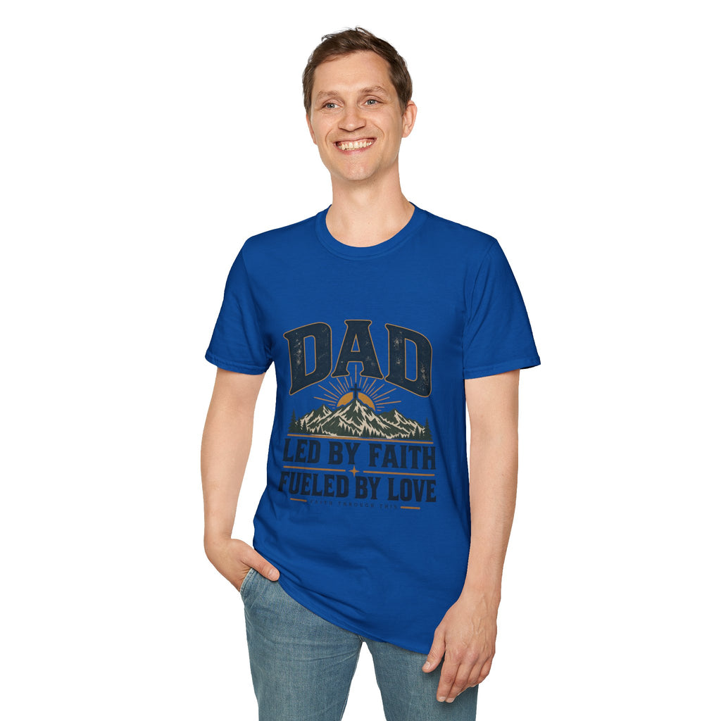 Dad T-Shirt - "Led by Faith, Fueled by Love" Christian Dad Tee