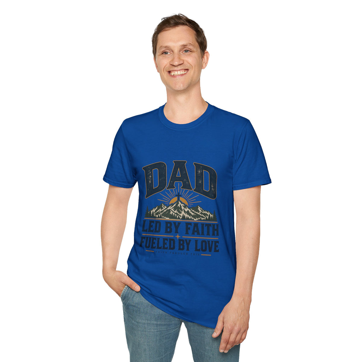 Dad T-Shirt - "Led by Faith, Fueled by Love" Christian Dad Tee